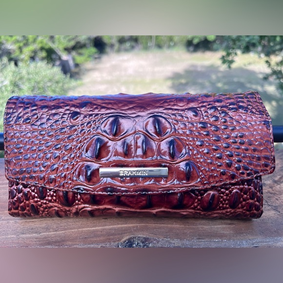 Brahmin SET EUC Large Amelia Tote and NWT Modern Wallet in PECAN Melbourne - Picture 5 of 17